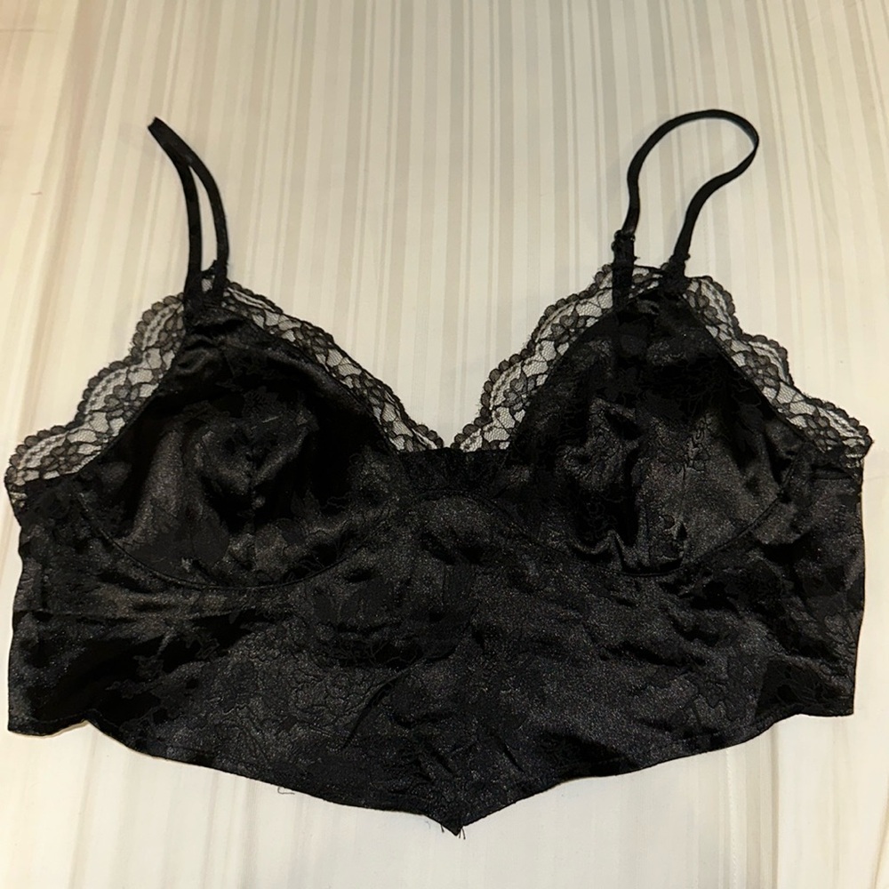 SHEIN lace satin top